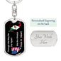 NV USA to Mexico Black Background Keychain