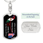 USA NV to Mexico Black Background heart rope Keychain
