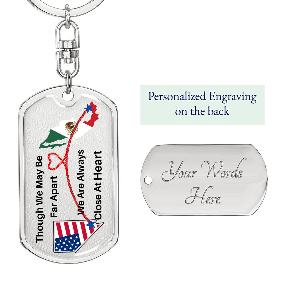 NV USA to Mexico Clear background Keychain