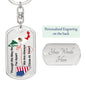 NV USA to Mexico Heart Rope Keychain