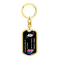 NV USA to Mexico Black Background Keychain