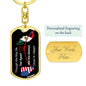 USA NV to Mexico Black Background heart rope Keychain