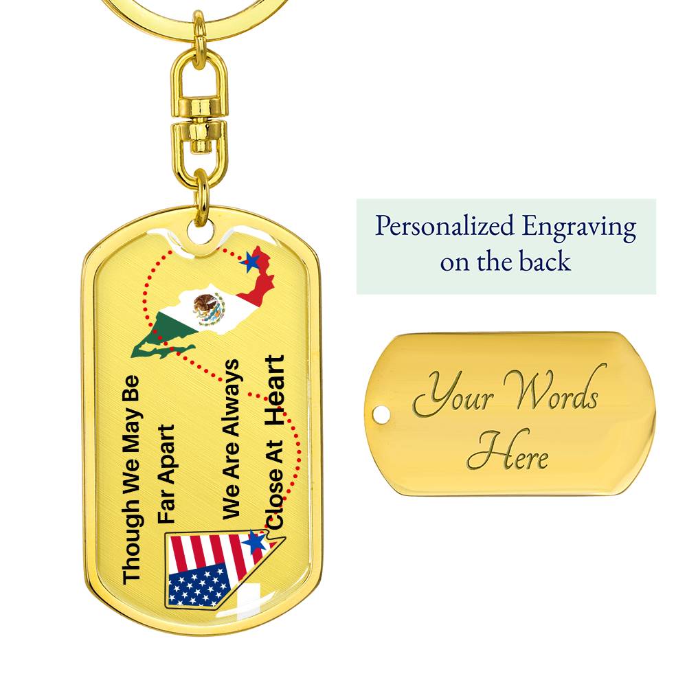 Mexico to Nevada USA Keychain
