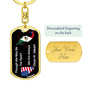 NV USA to Mexico Black Background Keychain