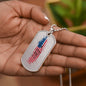 Fist Bump-Dad and Flag-Dog Tag Necklace