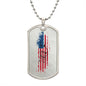 Fist Bump-Dad and Flag-Dog Tag Necklace
