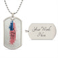 Fist Bump-Dad and Flag-Dog Tag Necklace