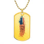 Fist Bump-Dad and Flag-Dog Tag Necklace