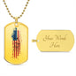 Fist Bump-Dad and Flag-Dog Tag Necklace