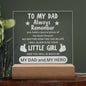 DAD| Always Remember| Little Girl Acrylic with LED BASE