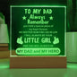 DAD| Always Remember| Little Girl Acrylic with LED BASE