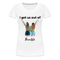 Women’s Premium T-Shirt-OUT OF TROUBLE - white