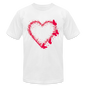 Red Heart with Butterflies Bella + Canvas Shirt - white