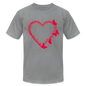 Red Heart with Butterflies Bella + Canvas Shirt - slate