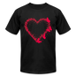 Red Heart with Butterflies Bella + Canvas Shirt - black