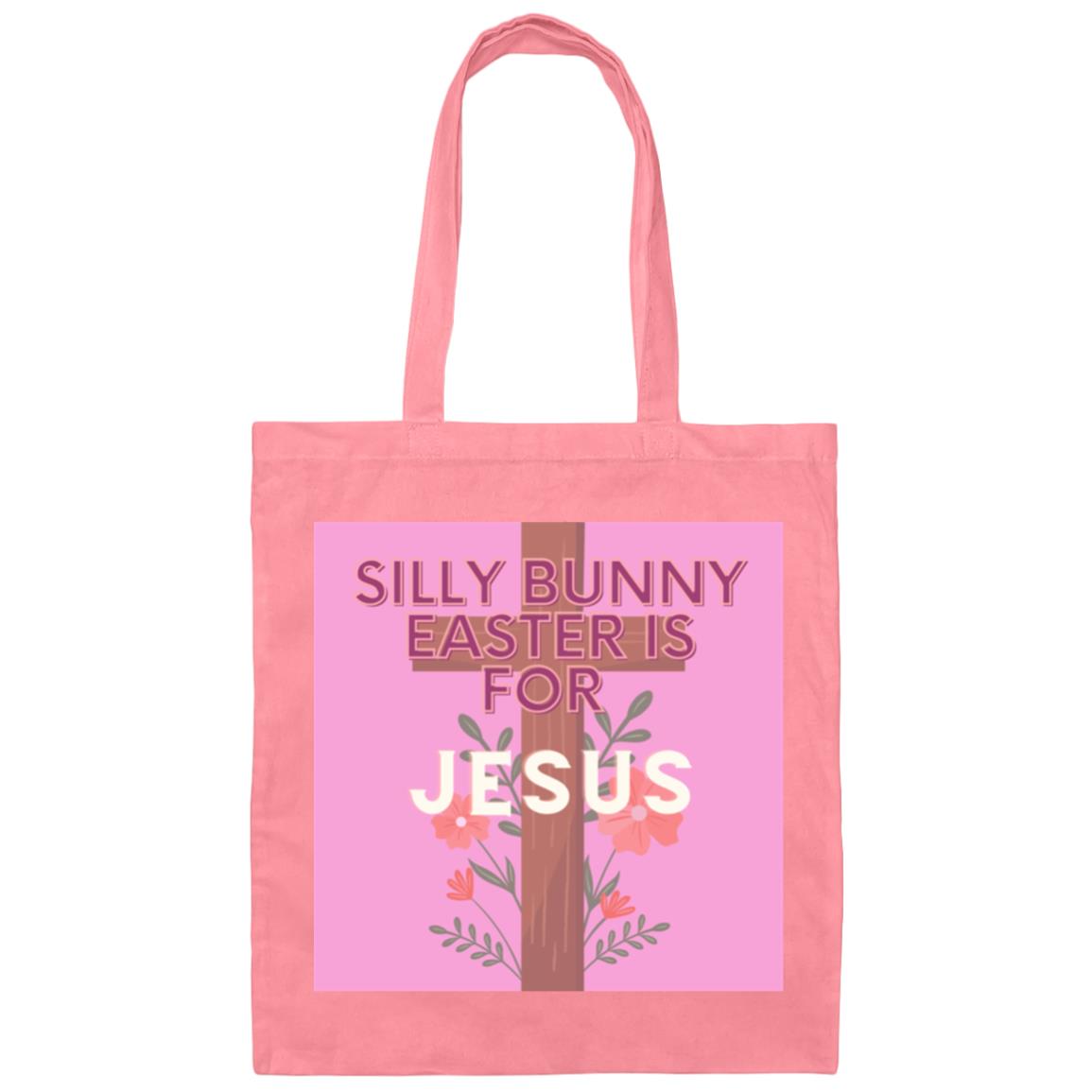 Pink Silly Bunny--Canvas Tote Bag--Easter Basket