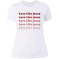 Ladies' Boyfriend T-Shirt-Red Love Like Jesus