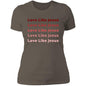 Ladies' Boyfriend T-Shirt-Red Love Like Jesus