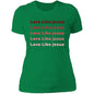 Ladies' Boyfriend T-Shirt-Red Love Like Jesus