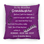 14x14 To My Granddaughter Purple, Memorial Pillow