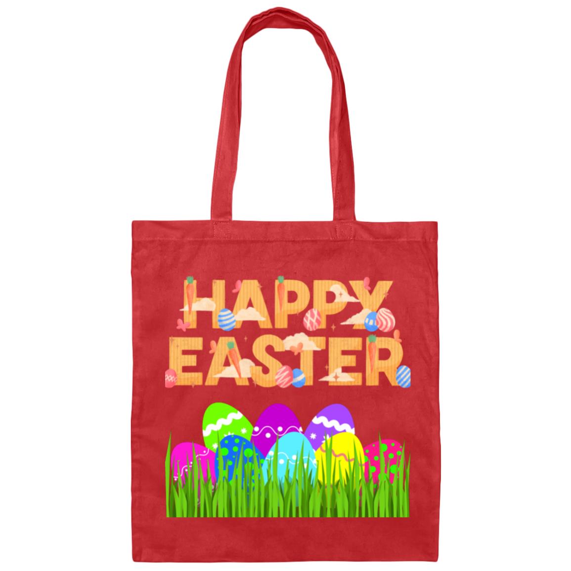 Happy Easter--Canvas Tote Bag-Easter Basket