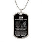 To My Son-Love Mom-Lioness--Dog Tag Necklace