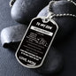 To My Son--Love Mom--Fist Bump--Dog Tag Necklace