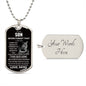 To My Son-Love Mom-Lioness--Dog Tag Necklace
