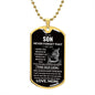 To My Son-Love Mom-Lioness--Dog Tag Necklace