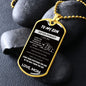 To My Son--Love Mom--Fist Bump--Dog Tag Necklace