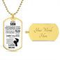To My Son-Love Mom-White Lifting--Dog Tag Necklace