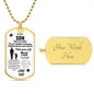 To My Son-Love Dad-Stars- Dog Tag Necklace