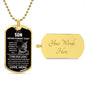 To My Son-Love Mom-Lioness--Dog Tag Necklace