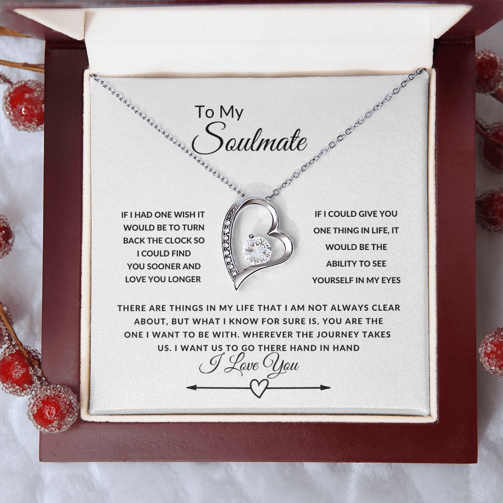 To My Soulmate--I Love You--Heart/Arrow--Forever Love Necklace