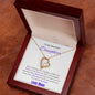 To My Beautiful Daughter--Love Mom--Purple Text-- Forever Necklace