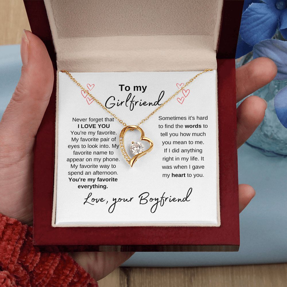 To My Girlfriend--Love Your Boyfriend--White-Forever Love Necklace