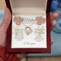 Mother--I Love You--Pink/Gold Flowers--Forever Love Necklace