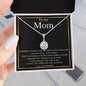 To My Mom--Love Your Daughter--Black/Thin/Gold--Eternal Hope Necklace