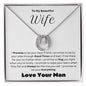 To My Beautiful Wife--Love Your Man-- Lucky in Love Necklace