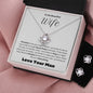 To My Beautiful Wife--Love Your Man-- Love Knot Necklace/Earring Set