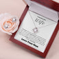 To My Beautiful Wife--Love Your Man-- Love Knot Necklace/Earring Set