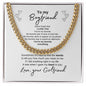 To My Boyfriend--Love Your Girlfriend--White--Stainless Cuban Necklace