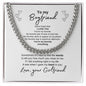 To My Boyfriend--Love Your Girlfriend--White--Stainless Cuban Necklace