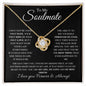 To My Soulmate-- Forever and Always--Black Long---Love Knot Necklace