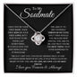 To My Soulmate-- Forever and Always--Black Long---Love Knot Necklace