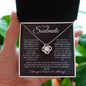 To My Soulmate-- Forever and Always--Black Long---Love Knot Necklace