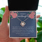 To My Beloved Granddaughter-Blue/Pink Flowers-Love Knot Necklace