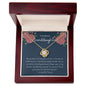 To My Beloved Granddaughter-Blue/Pink Flowers-Love Knot Necklace