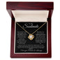 To My Soulmate-- Forever and Always--Black Long---Love Knot Necklace