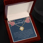 To My Beloved Granddaughter-Blue/Pink Flowers-Love Knot Necklace